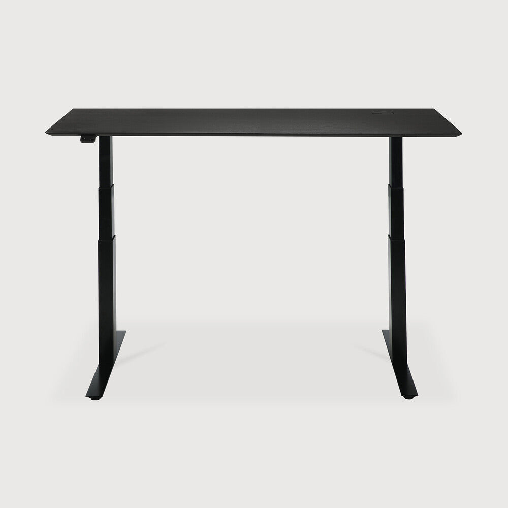 ETHNICRAFT BOK ADJUSTABLE DESK - OAK BLACK WITH BLACK BASE | $2,358.00 - $2,718.00