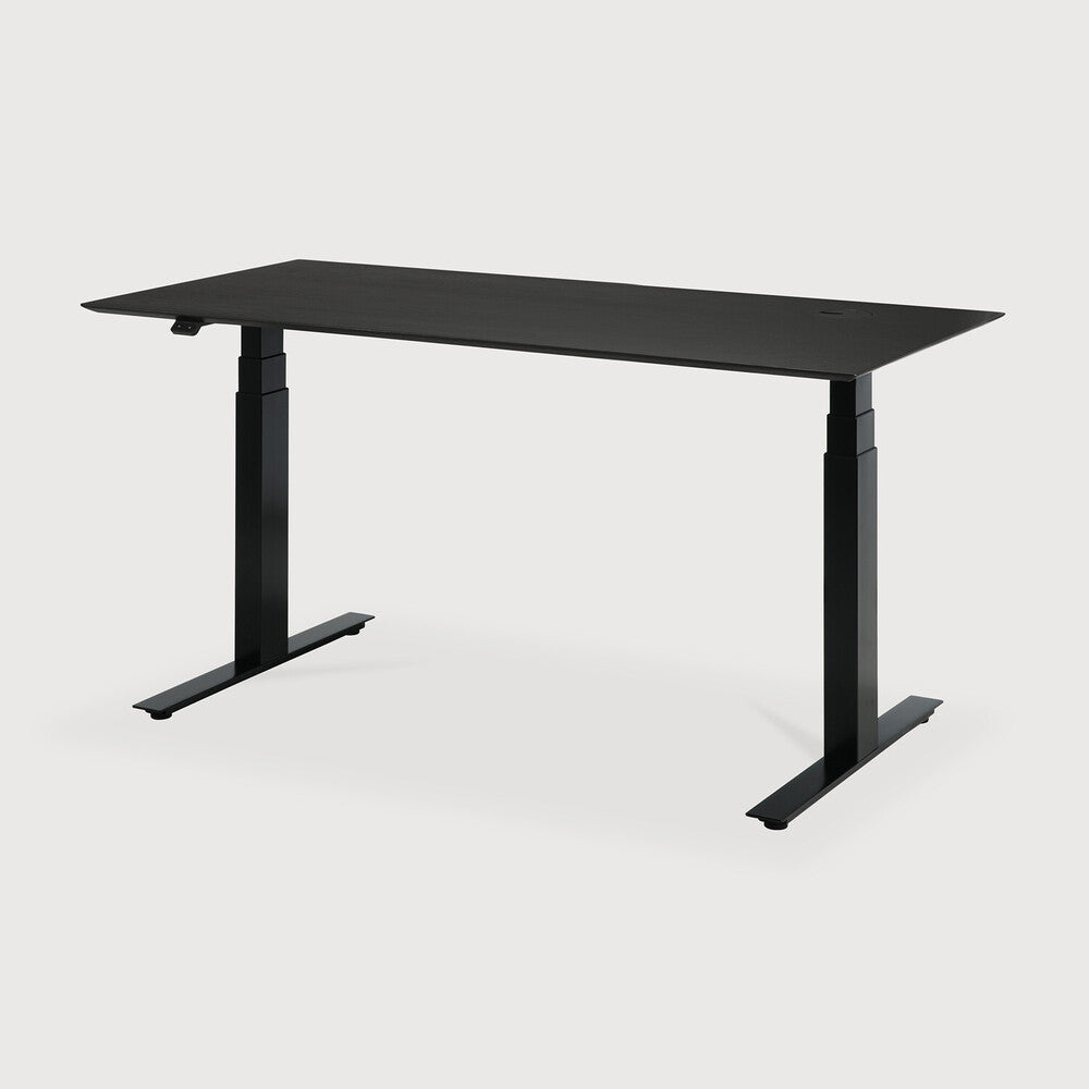 ETHNICRAFT BOK ADJUSTABLE DESK - OAK BLACK WITH BLACK BASE | $2,358.00 - $2,718.00