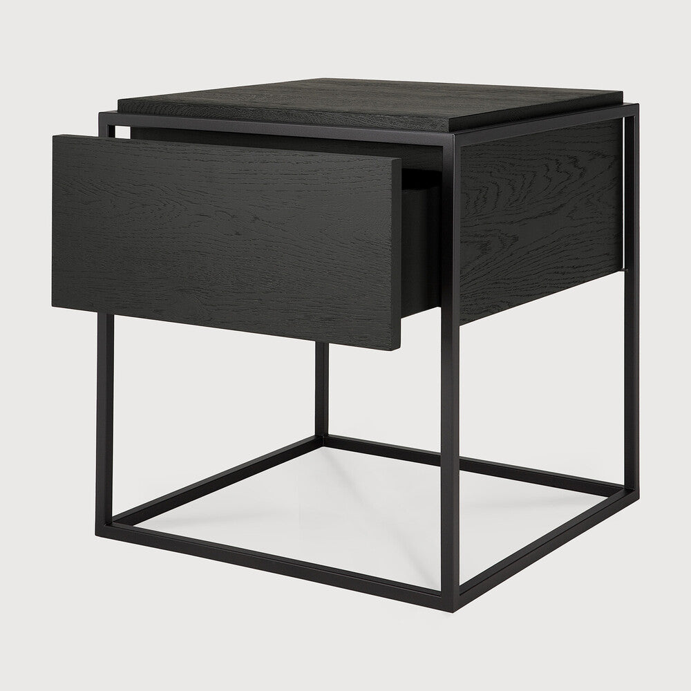 ETHNICRAFT MONOLIT BEDSIDE TABLE - OAK BLACK | $929.00