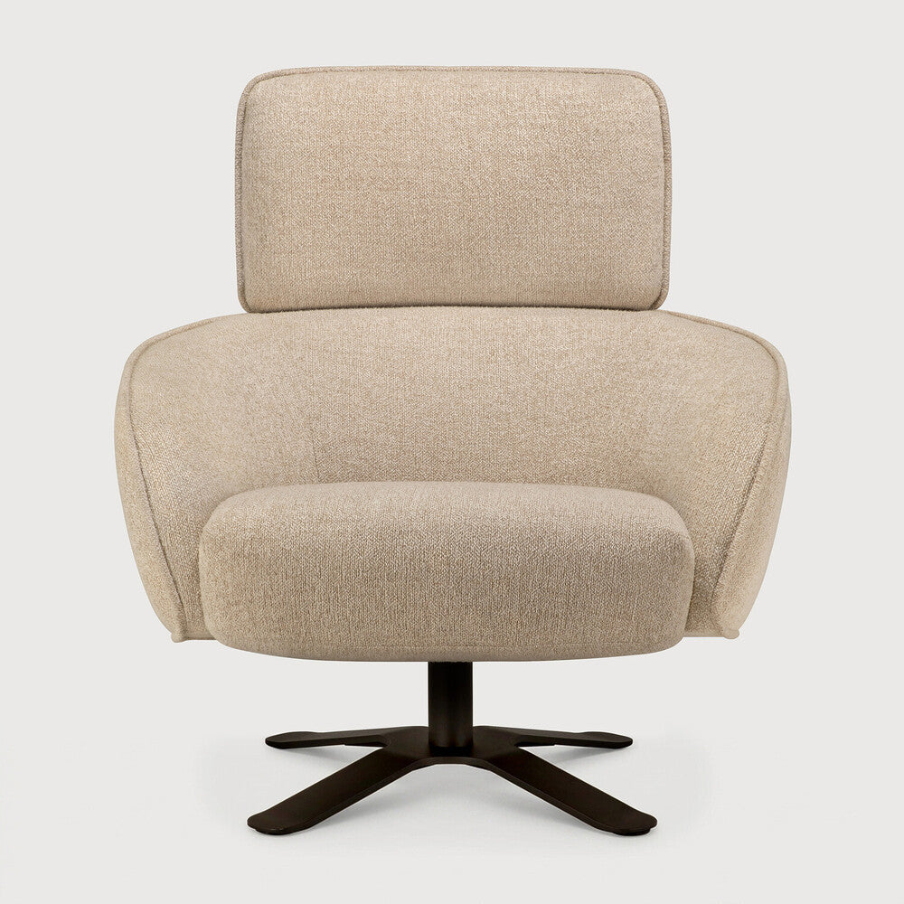 Ethnicraft Merge Lounge Chair - Loam, side view