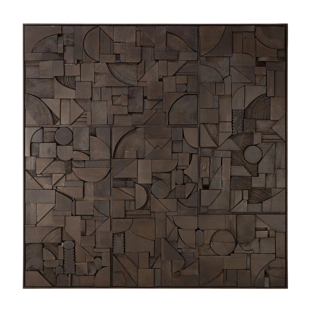 ETHNICRAFT BRICKS SQUARE WALL ART - DARK BROWN | $939.00