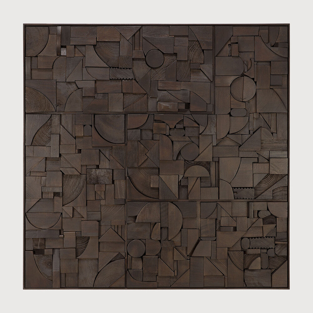 ETHNICRAFT BRICKS SQUARE WALL ART - DARK BROWN | $939.00
