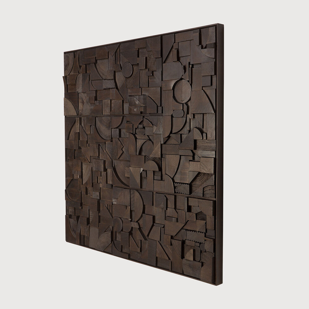 ETHNICRAFT BRICKS SQUARE WALL ART - DARK BROWN | $939.00