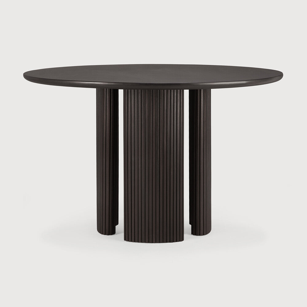 ETHNICRAFT ROLLER MAX ROUND DINING TABLE - MAHOGANY DARK BROWN | $3,619.00