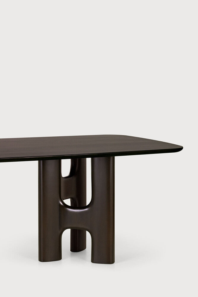 Ethnicraft Flow Dining Table - Mahogany Rose Brown, detail