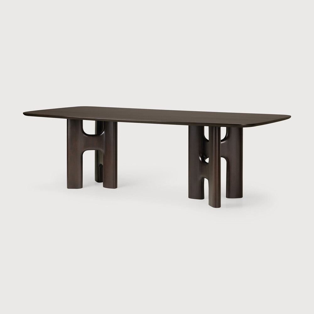 Ethnicraft Flow Dining Table - Mahogany Rose Brown, 250cm, side view