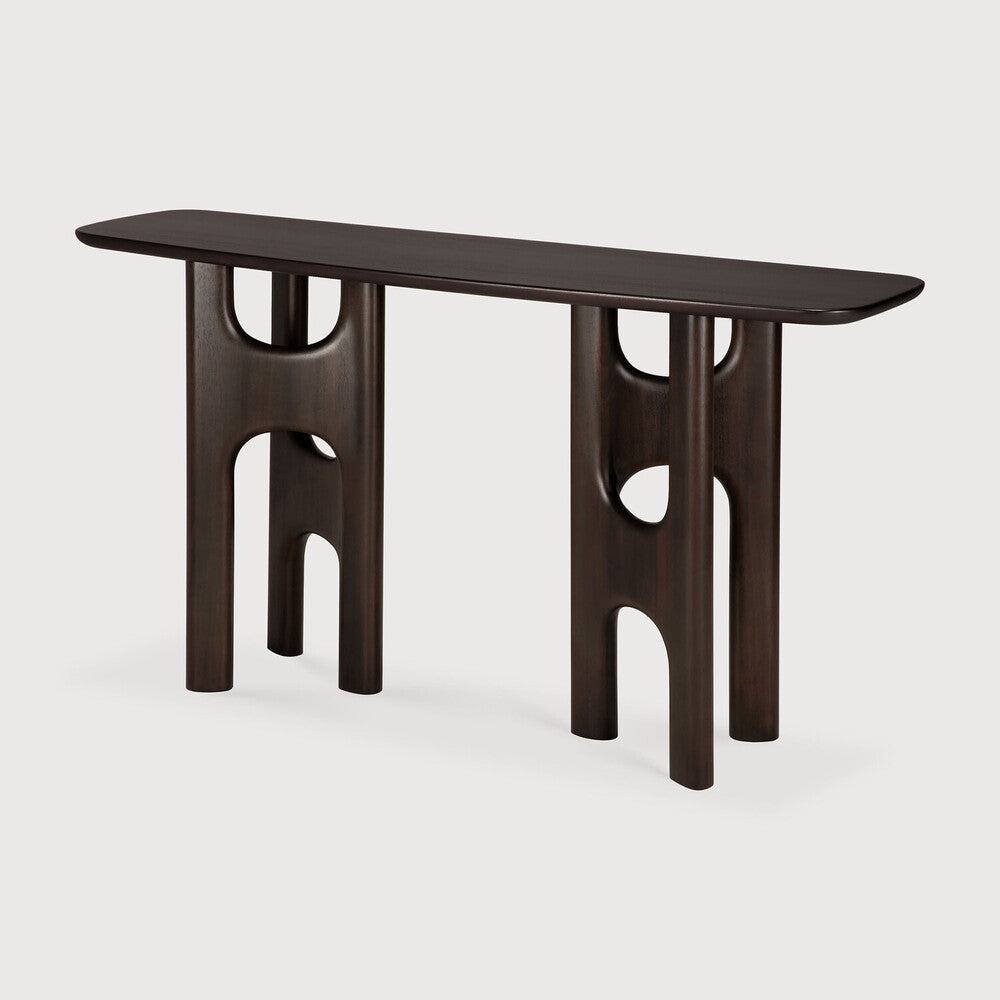 Ethnicraft Flow Console - Mahogany Rose Brown, side view