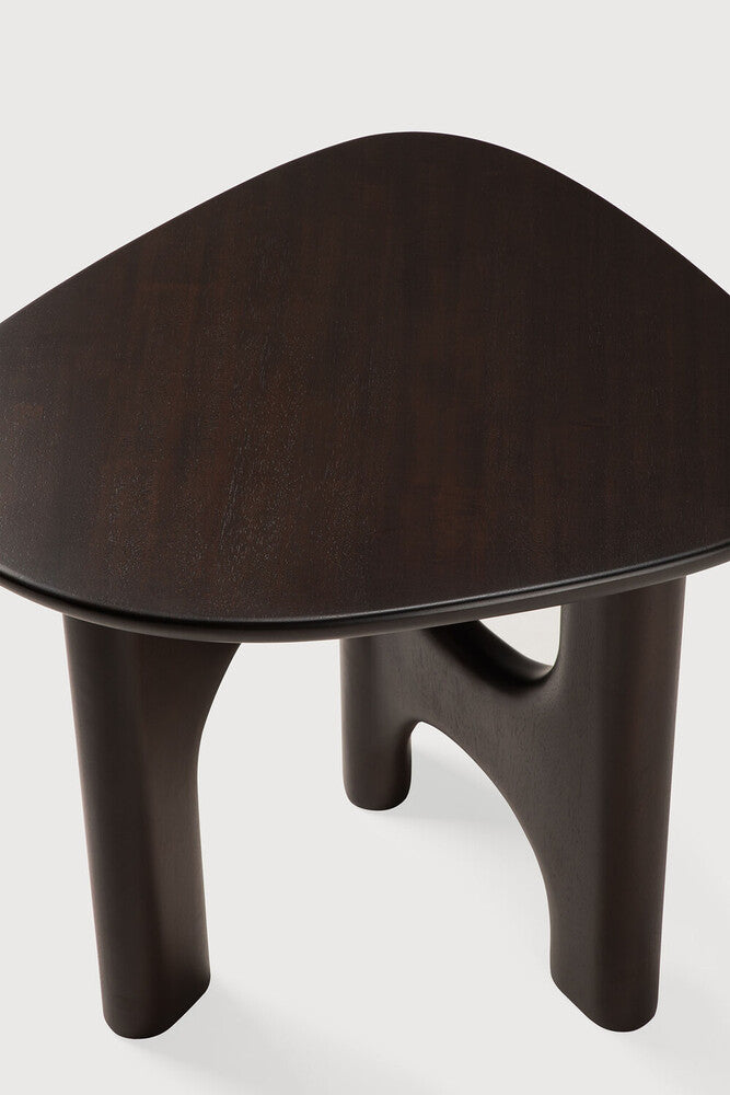 Ethnicraft Flow Side Table - Mahogany Rose Brown, Pebble, detail