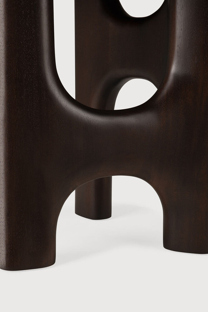 Ethnicraft Flow Side Table - Mahogany Rose Brown, Pebble, detail