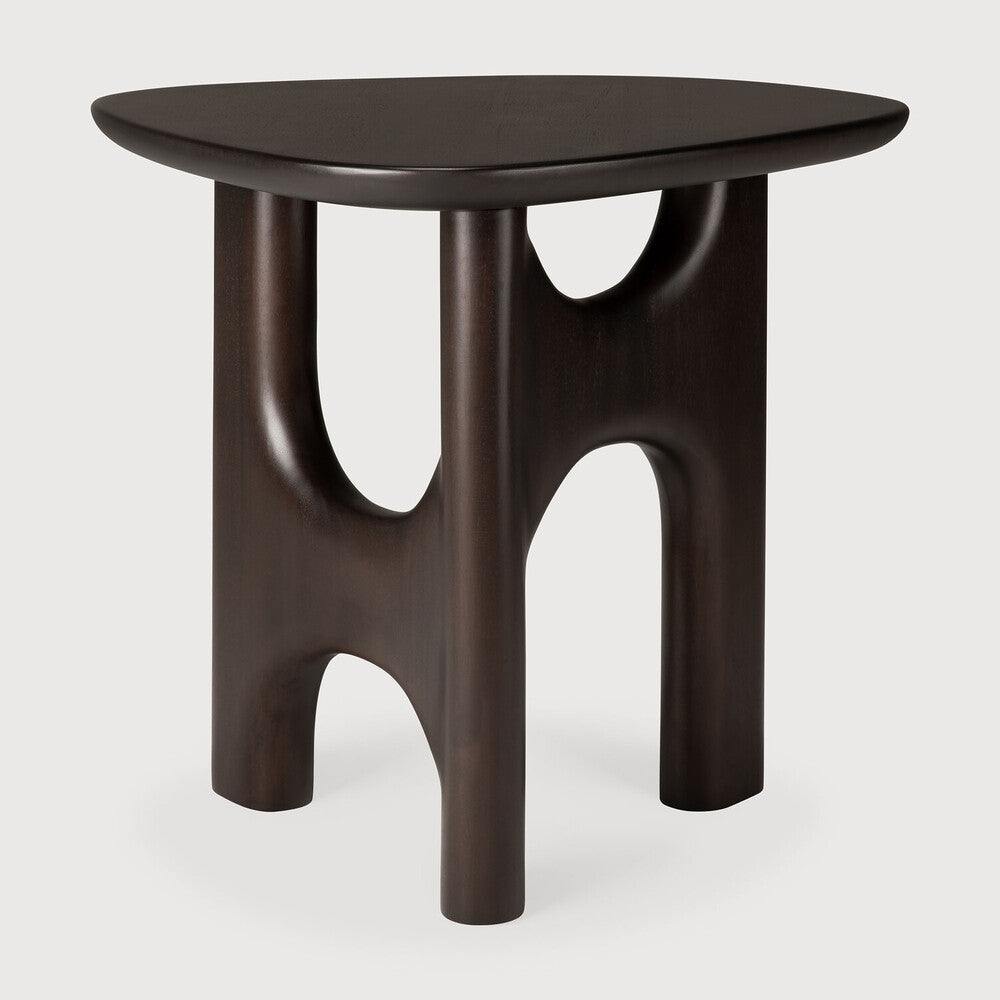 Ethnicraft Flow Side Table - Mahogany Rose Brown, Pebble