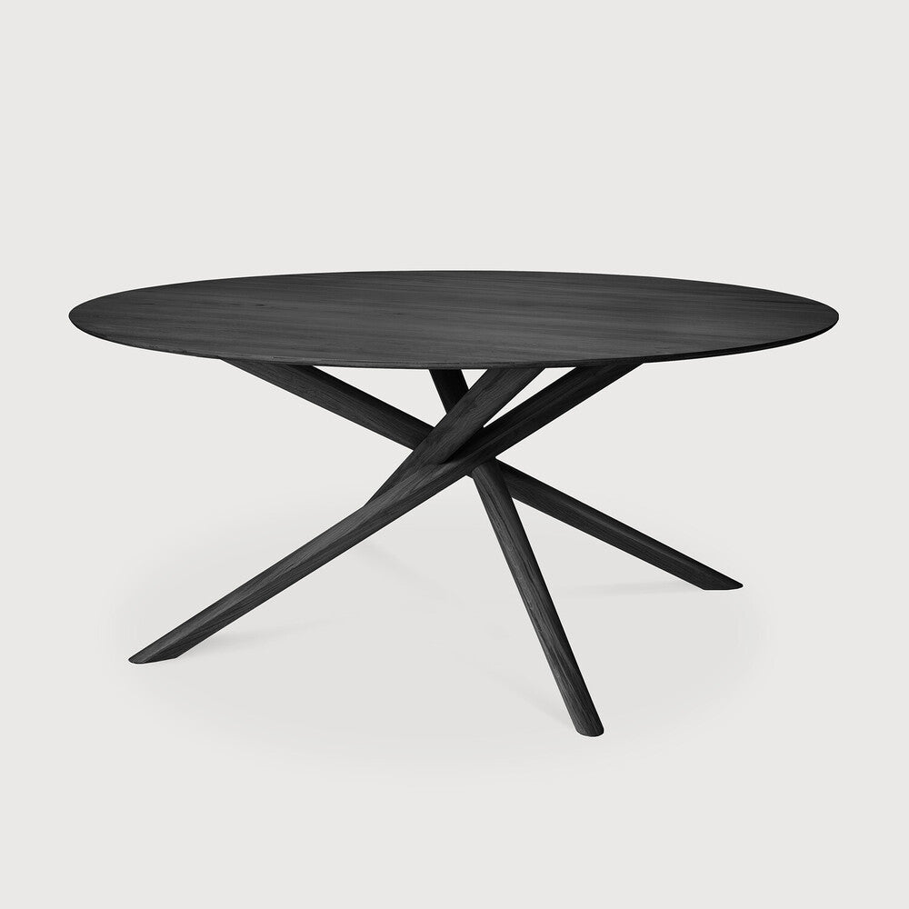 ETHNICRAFT MIKADO ROUND DINING TABLE - OAK BLACK | $4,449.00