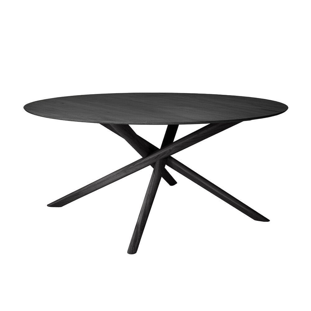 ETHNICRAFT MIKADO ROUND DINING TABLE - OAK BLACK | $4,449.00
