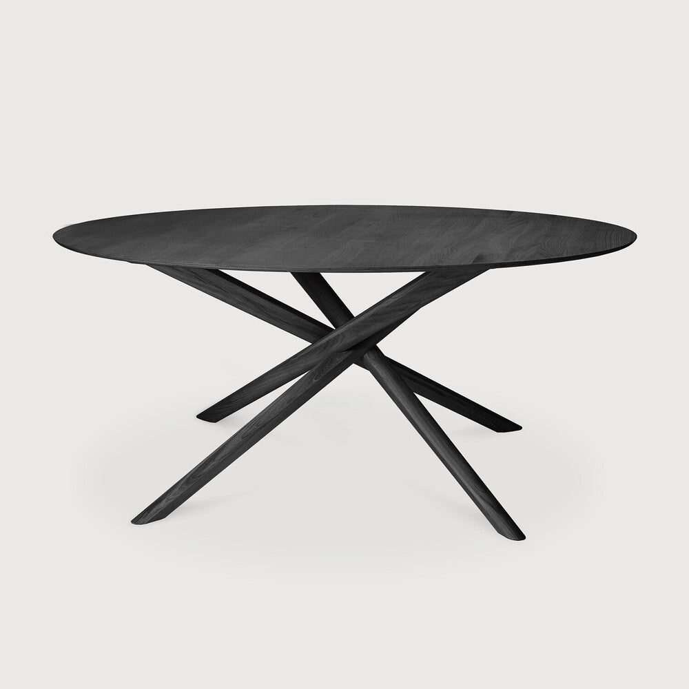 ETHNICRAFT MIKADO ROUND DINING TABLE - OAK BLACK | $4,449.00