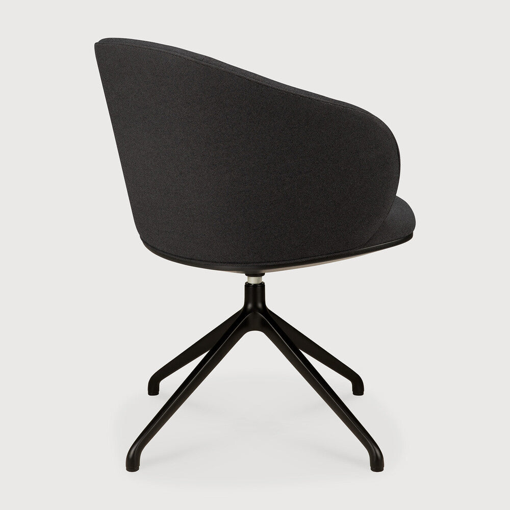Ethnicraft Unda Office Chair - Charcoal, Without Wheels, back view