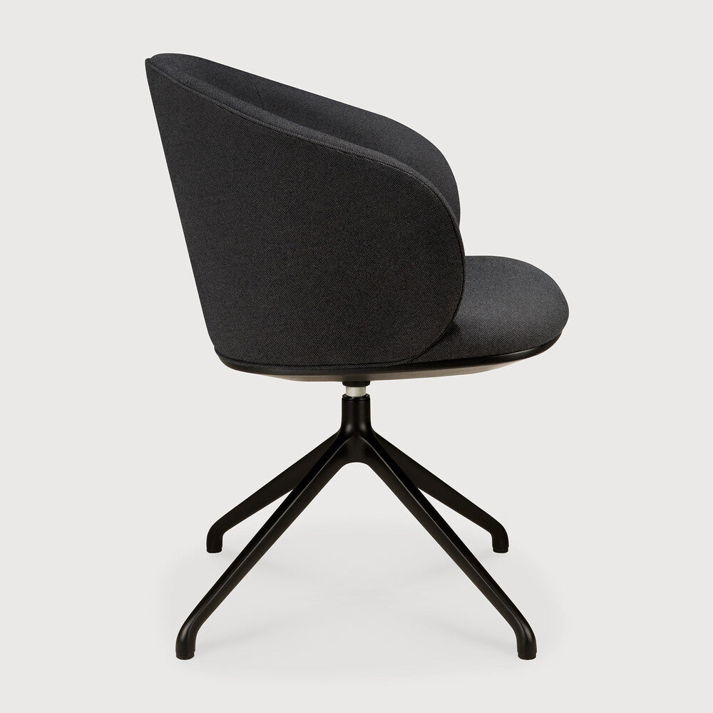 Ethnicraft Unda Office Chair - Charcoal, Without Wheels, profile view