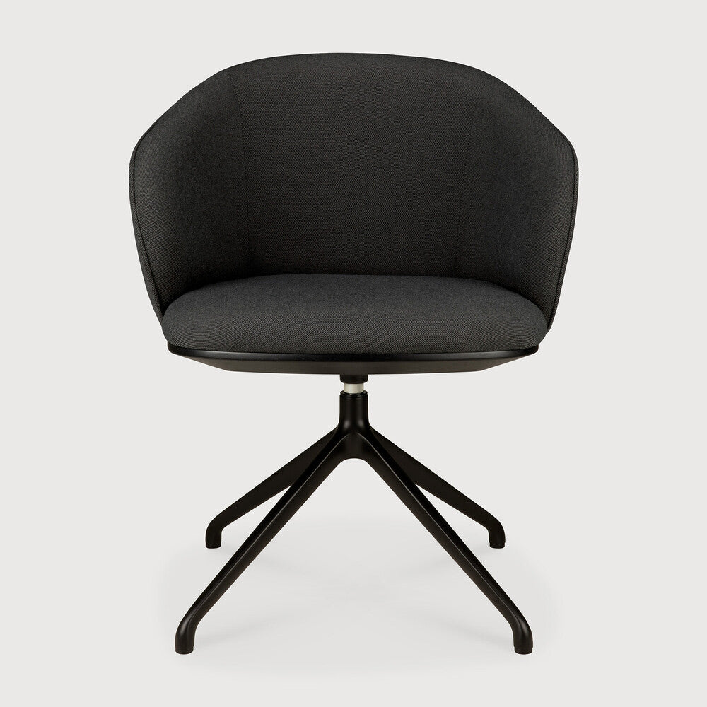 Ethnicraft Unda Office Chair - Charcoal, Without Wheels, side view