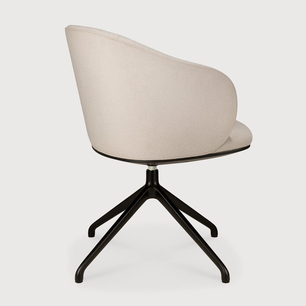Ethnicraft Unda Office Chair - Salt, Without Wheels, back view