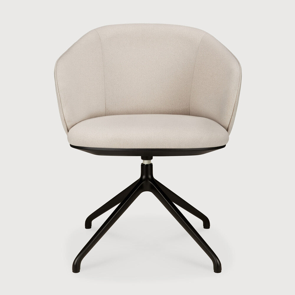 Ethnicraft Unda Office Chair - Salt, Without Wheels, front view