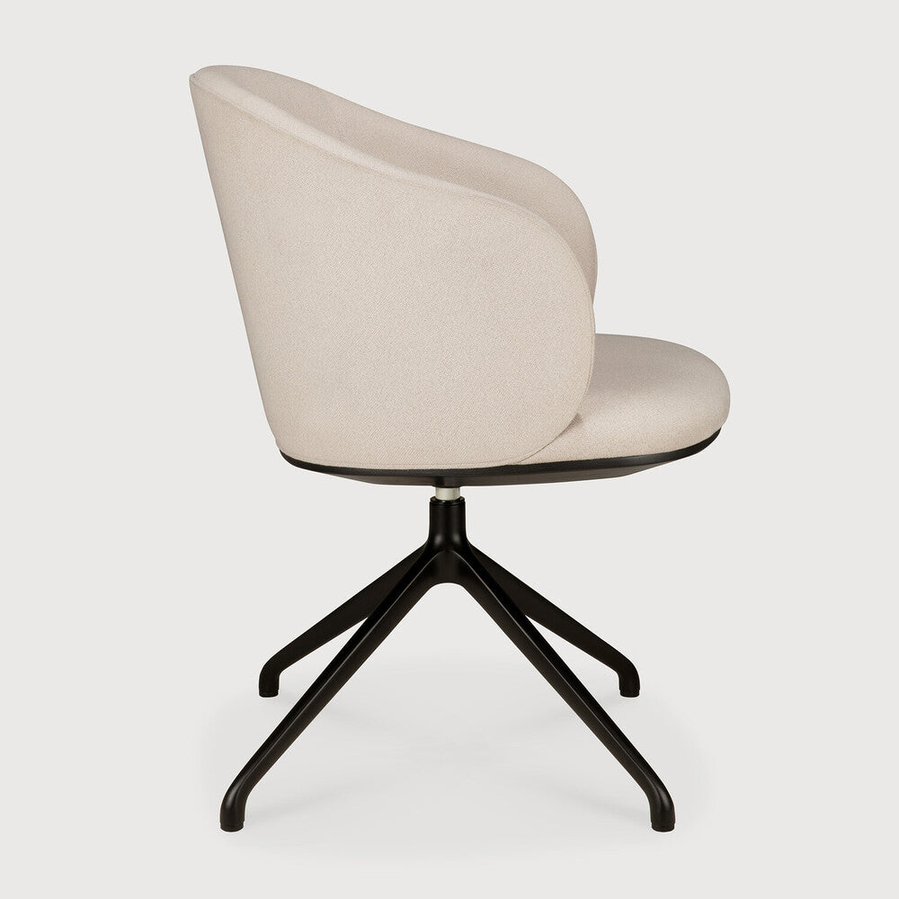 Ethnicraft Unda Office Chair - Salt, Without Wheels, profile view