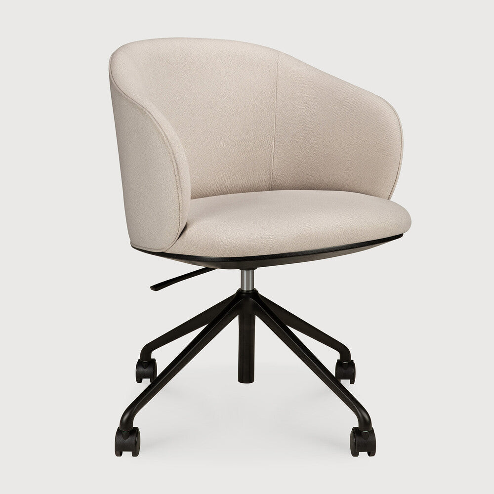 Ethnicraft Unda Office Chair - Salt, With Wheels