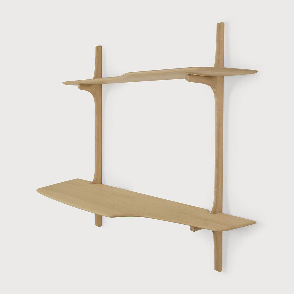 Ethnicraft PI Wall Mounted Desk - Oak, side view