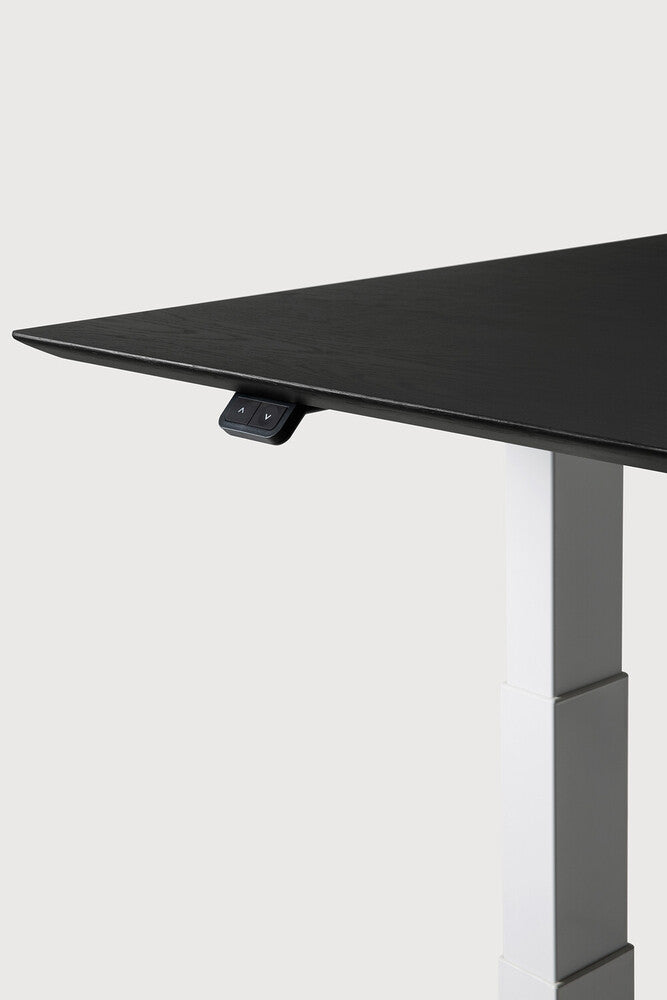 ETHNICRAFT BOK ADJUSTABLE DESK - OAK BLACK WITH WHITE BASE | $2,218.00 - $2,578.00