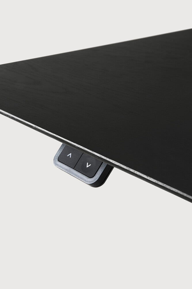 ETHNICRAFT BOK ADJUSTABLE DESK - OAK BLACK WITH WHITE BASE | $2,218.00 - $2,578.00