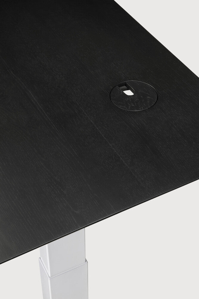 ETHNICRAFT BOK ADJUSTABLE DESK - OAK BLACK WITH WHITE BASE | $2,218.00 - $2,578.00