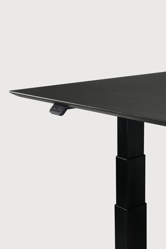 ETHNICRAFT BOK ADJUSTABLE DESK - OAK BLACK WITH BLACK BASE | $2,358.00 - $2,718.00