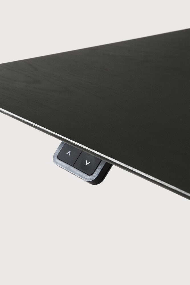 ETHNICRAFT BOK ADJUSTABLE DESK - OAK BLACK WITH BLACK BASE | $2,358.00 - $2,718.00