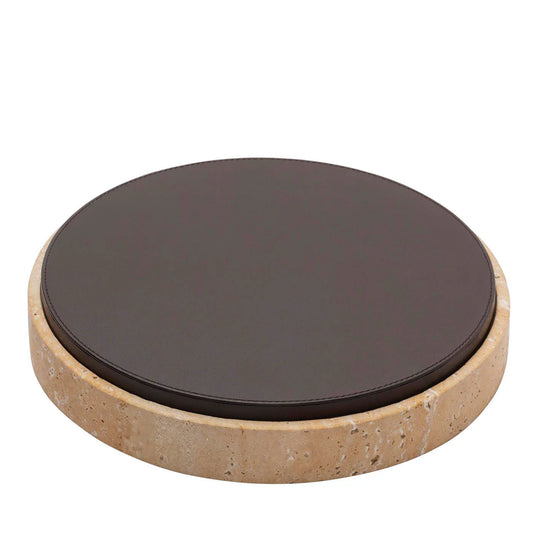 GIOBAGNARA | GIZA LEATHER & MARBLE ROUND BOX #1 | $855.00
