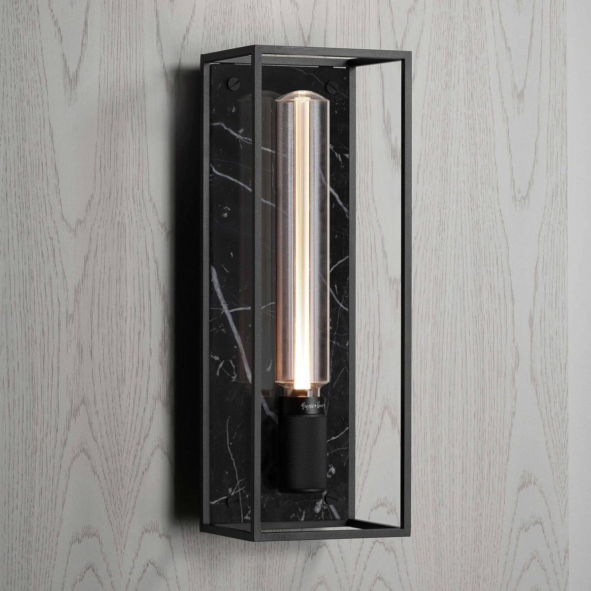 CAGED WALL LARGE CROSS - BLACK MARBLE
