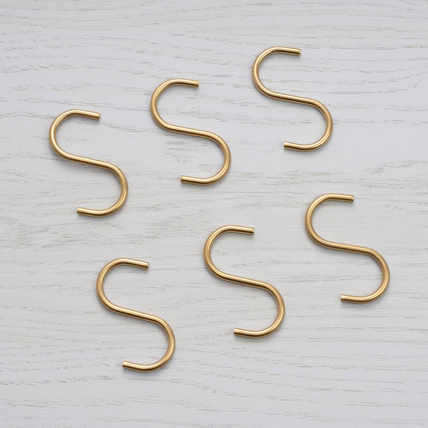 Hanger Shelf S Hook Brass Set of 6