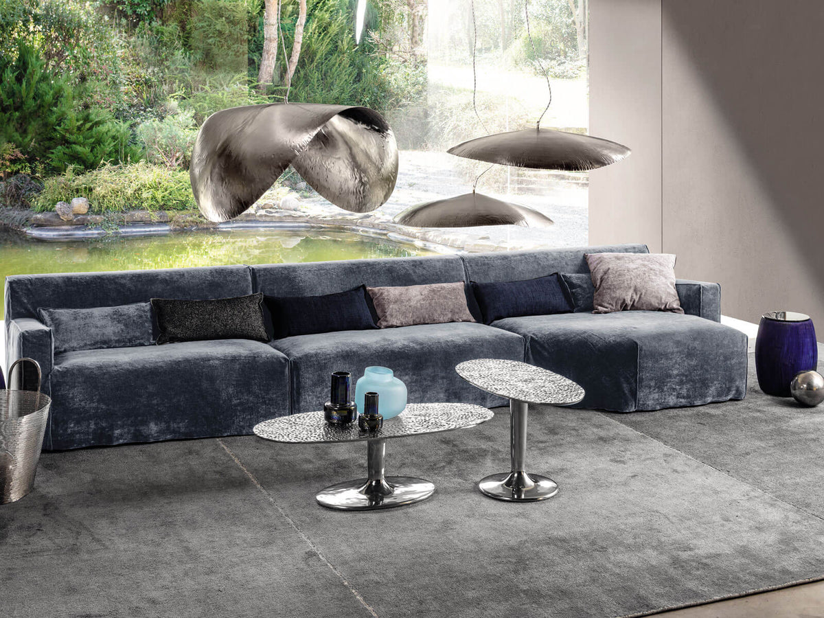 Silver suspension lamp by Gervasoni