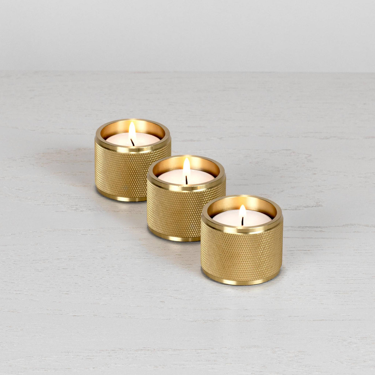 Tealight Candle Holder Set of 3 Brass