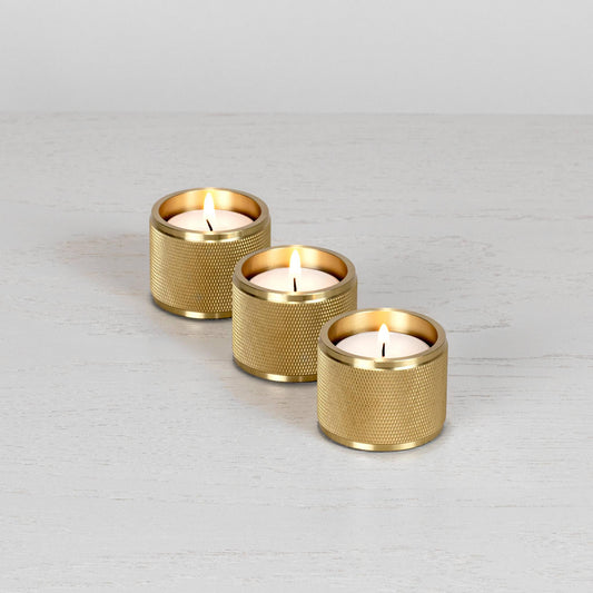 Tealight Candle Holder Set of 3 Brass