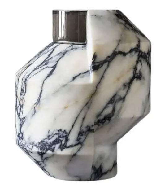Toucana Small Paonazzo Marble Flower Vase and Candle Holder - $1,550.00