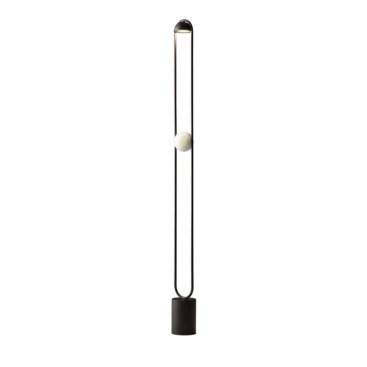 MASIERO | LUPITER ALABASTER BLACK AND GALVANIZED METAL FLOOR LAMP | $1,705.00