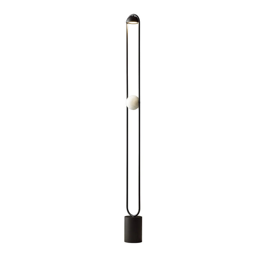 MASIERO | LUPITER ALABASTER BLACK AND GALVANIZED METAL FLOOR LAMP | $1,705.00