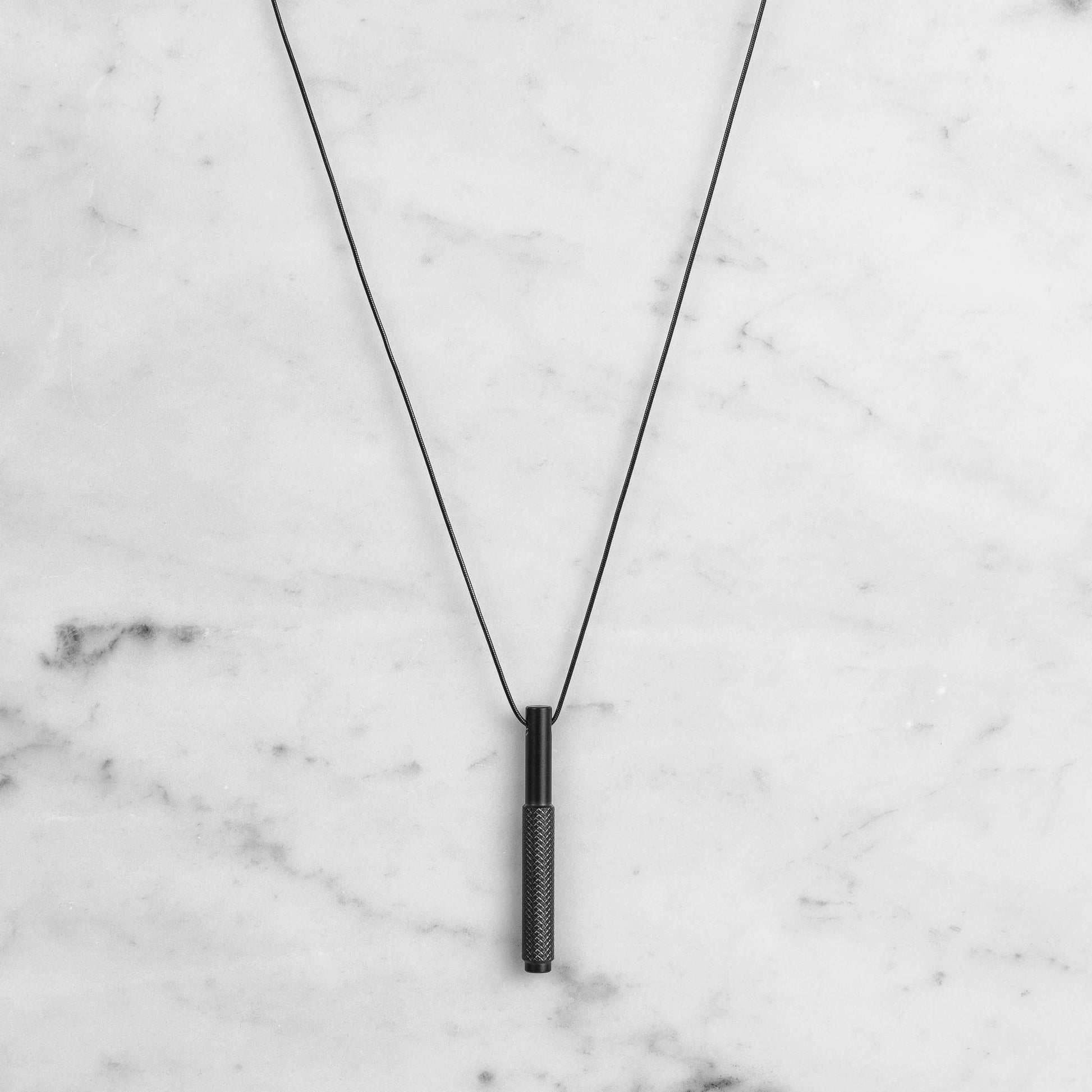 Necklace Vertical Cross Black