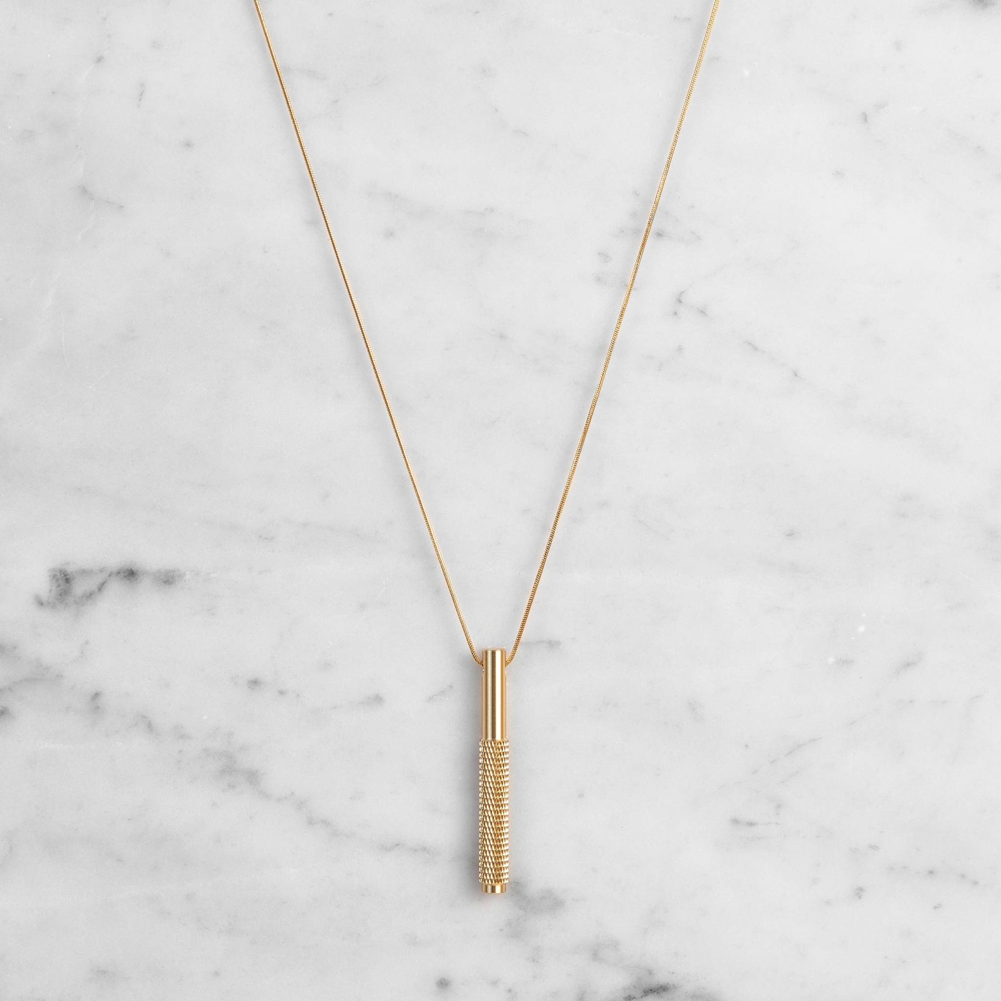 Necklace Vertical Cross Brass