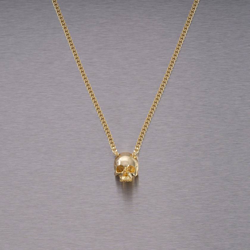 Skull Necklace Travis Barker Gold