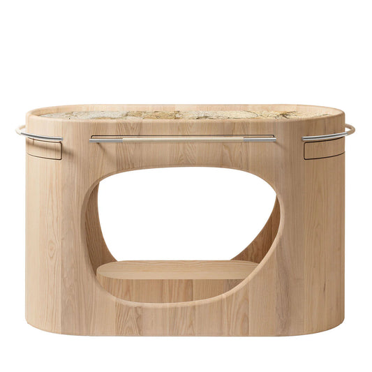 GIOBAGNARA | MARIS WOOD BASE WITH MARBLE TOP CONSOLE BY KELLY WEARSTLER | $32,990