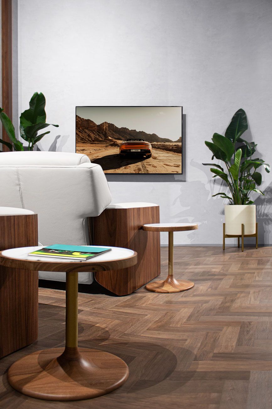 ASTON MARTIN HOME | V212 Wood and Marble Side Table - $7,489.00