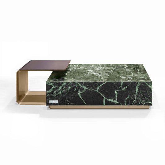 ASTON MARBLE HOME | V292 MARBLE COFFEE TABLE WITH LEATHER COMP. - $13,869.00