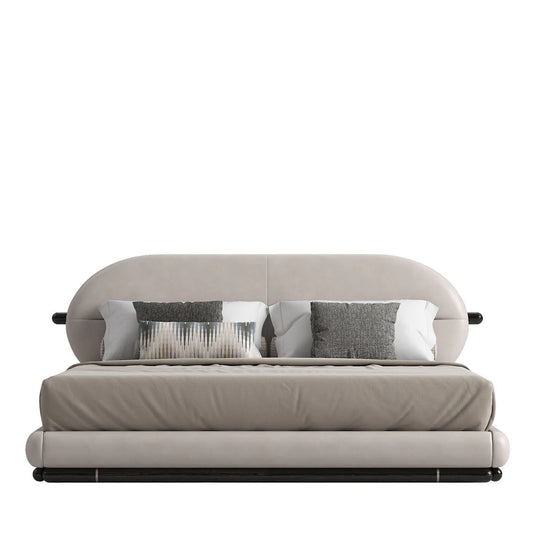 KOKO BEIGE LEATHER AND WOOD BED I $26,950.00