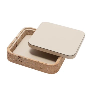 GIOBAGNARA | GIZA LEATHER & MARBLE SQUARE BOX #9 | $855.00