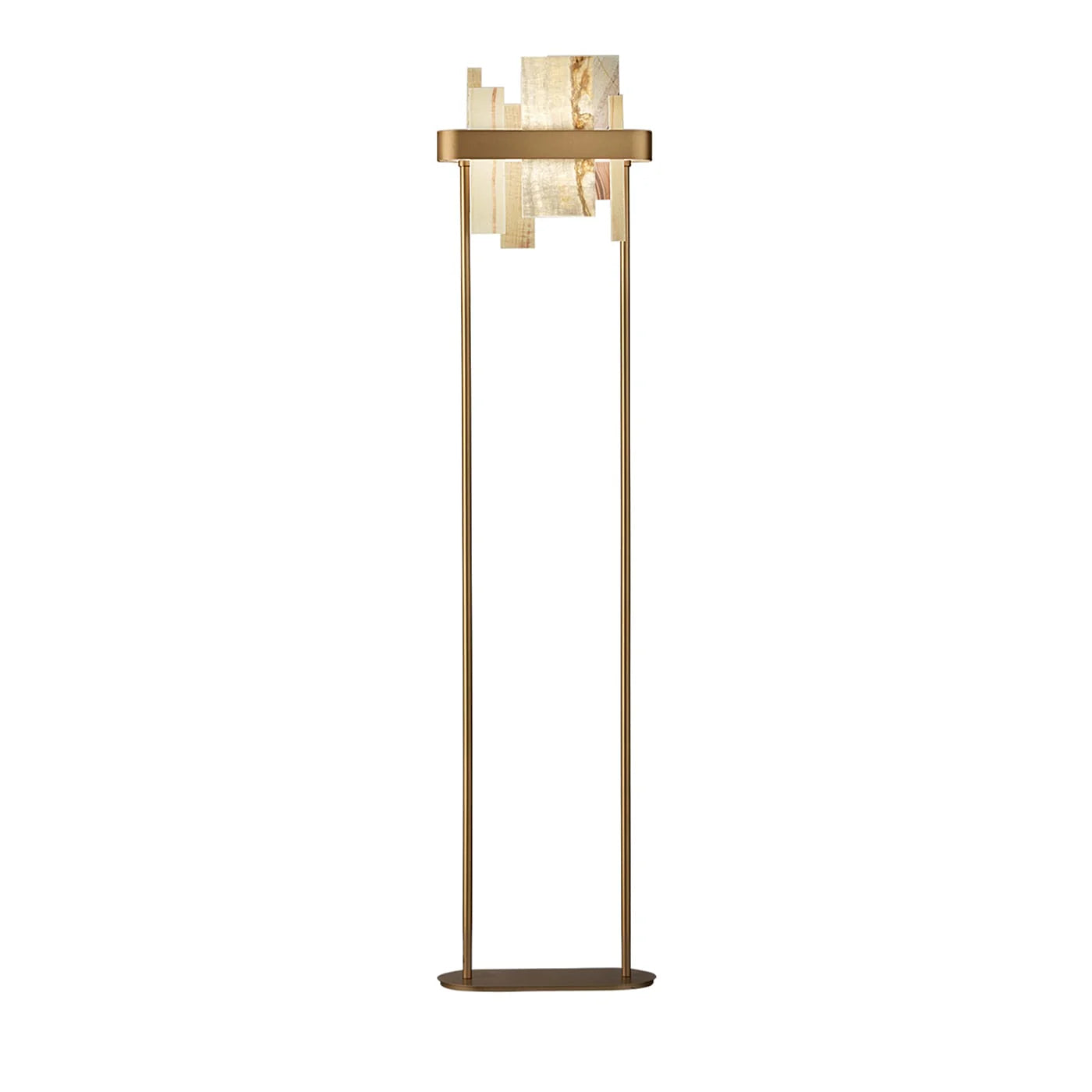 MASIERO | HONICE ONYX MARBLE AND GOLD FINISH METAL FLOOR LAMP | $4,180.00