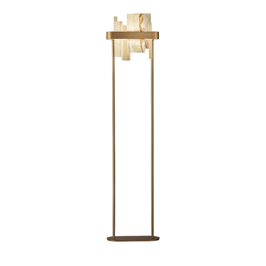 MASIERO | HONICE ONYX MARBLE AND GOLD FINISH METAL FLOOR LAMP | $4,180.00
