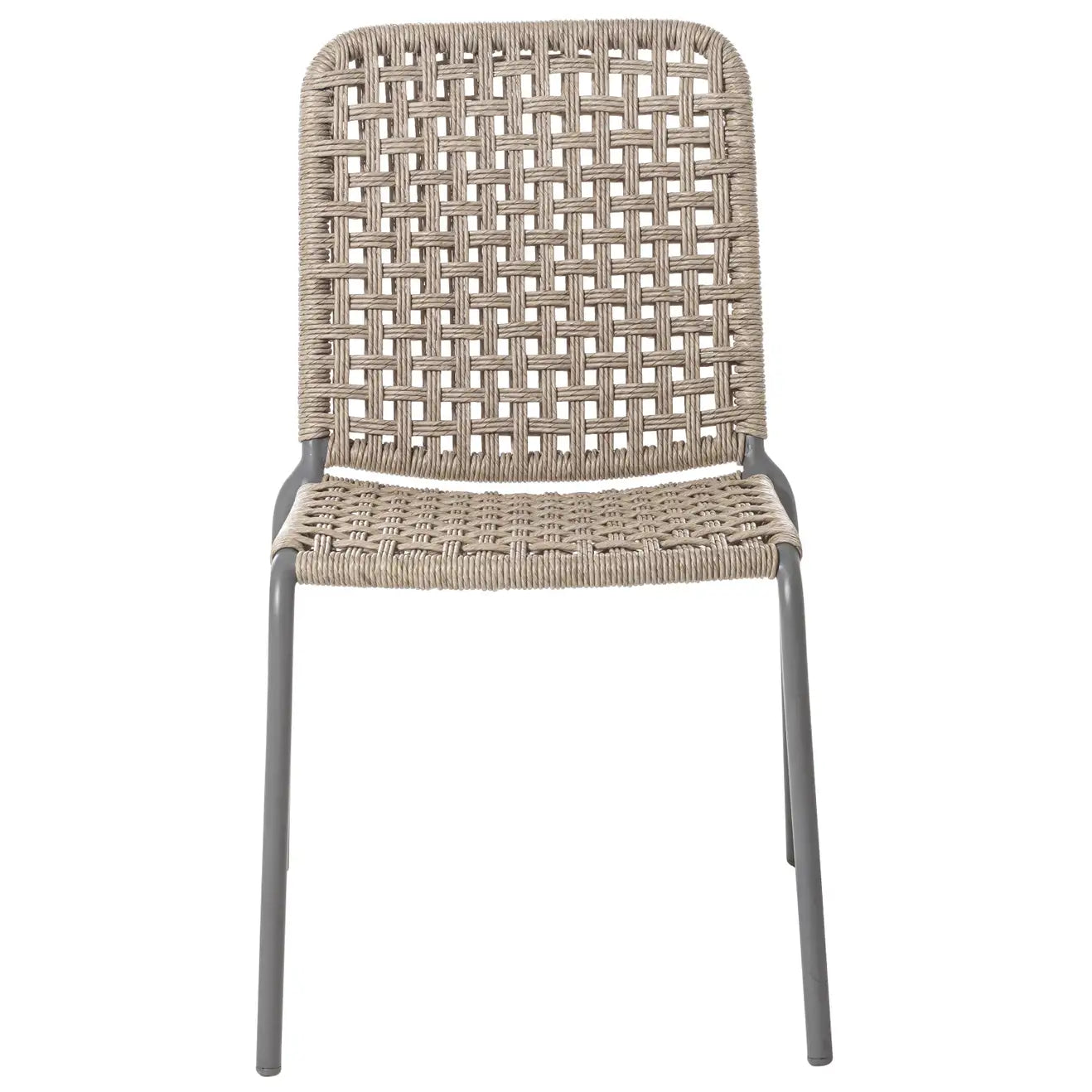 Gervasoni Straw Chair in Light Grey Aluminium Frame with Woven Resin Fiber Seat $700.00